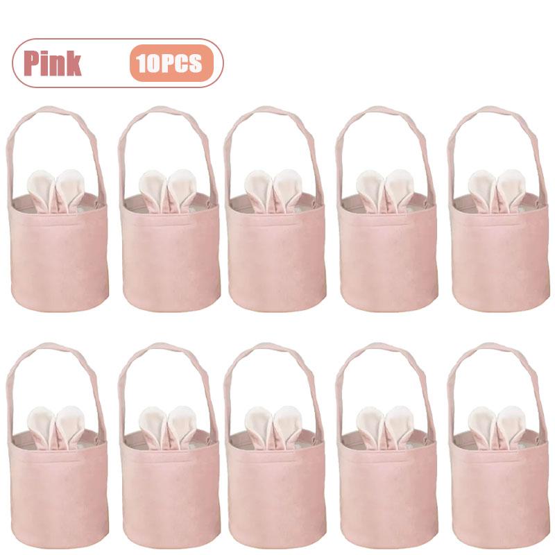 Easter Party Supplies Bunny Handbag Basket Gift Box Rabbit Ear Candy Container Spring Egg Hunt Celebration Durable Treat Holder