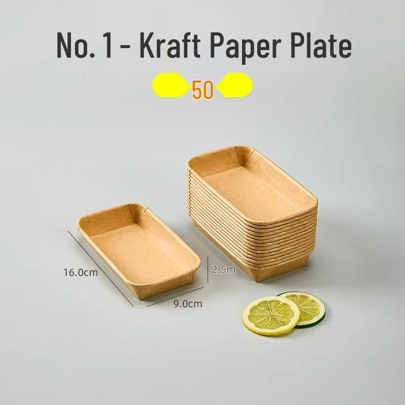 Einweg-Kraftpapier-Essteller - Rechteckig/Quadratisch, Lebensmittelqualität für BBQ, Picknick, Party.