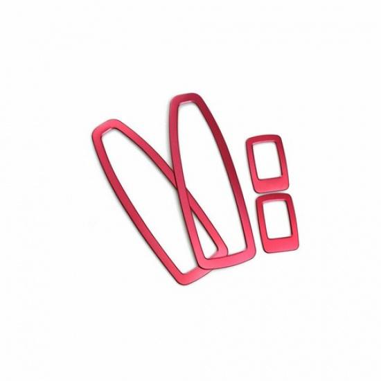 Window Lock Lift Panel Trim Frame For BMW 3 4 Series GT 2013-2019 Red Aluminum