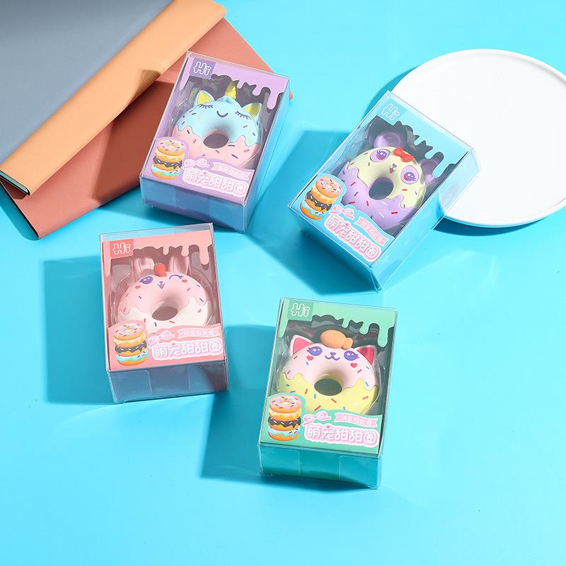 Kawai Stationery Cute Pet Enlarged Donut Detachable Eraser Kindergarten Gift Primary School Student Office School Supplies