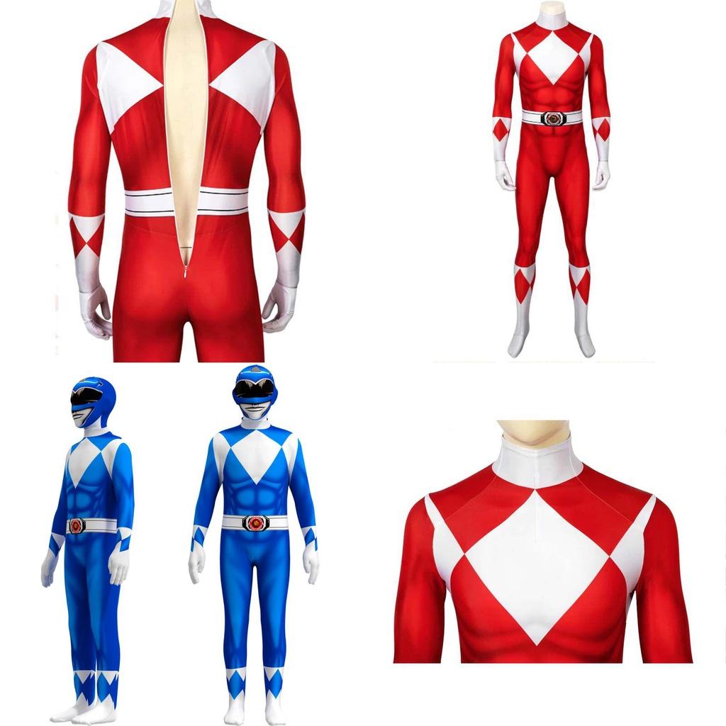 Rangers Costume For Kids And Adults Featuring Durable Jumpsuit And Character Mask**