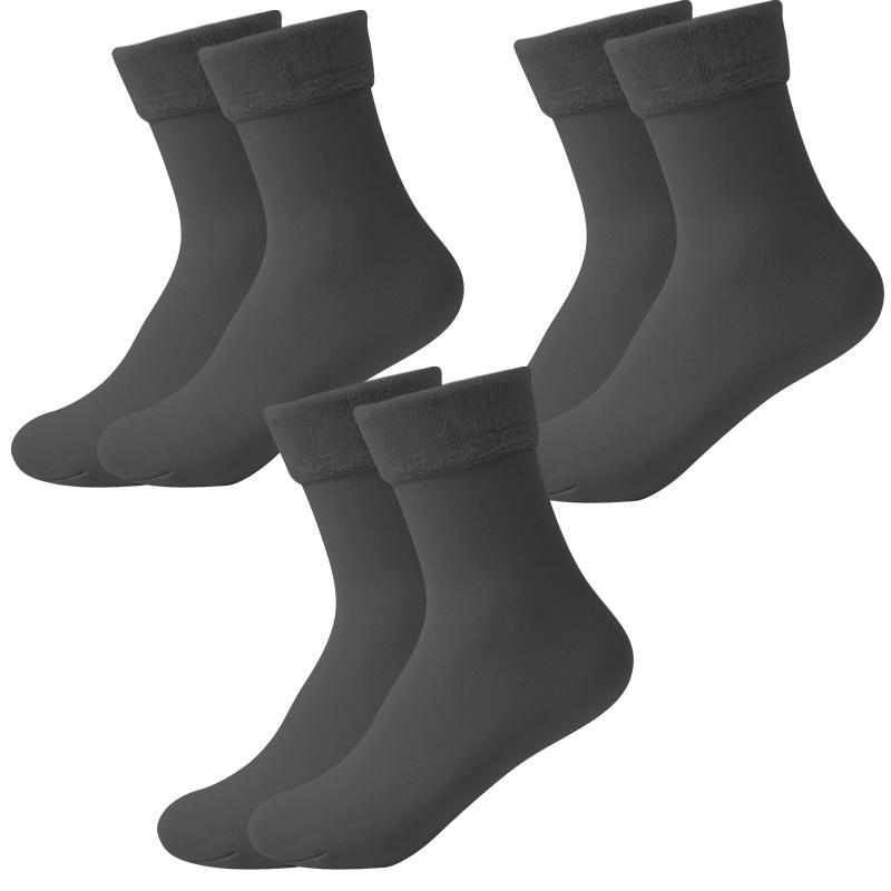 4 Perechi Iarnă Călduroase Ciorapi Dama Uni Elastici Confortabili Groși Termici Femei Negru Fără Cusături Ciorap Zăpadă Catifea Șosete Scurte