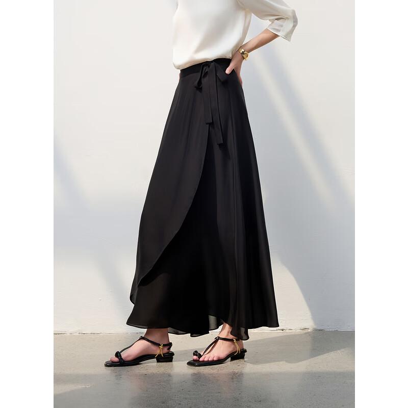 Летняя асимметричная юбка А-силуэта Sancai 2025 из ацетата с запахом M