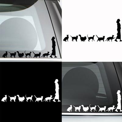Gatti Carini Seguono Carrozzeria Auto Lady Car-Styling Adesivi Riflettenti per Finestrino