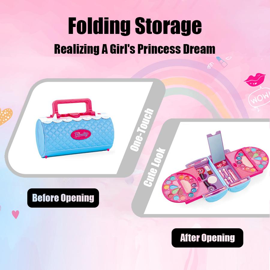 Children'S Beauty Toys, Makeup Bags, Girls, Suitcases, Princesses, Washable, Pretend To Play With Makeup Sets