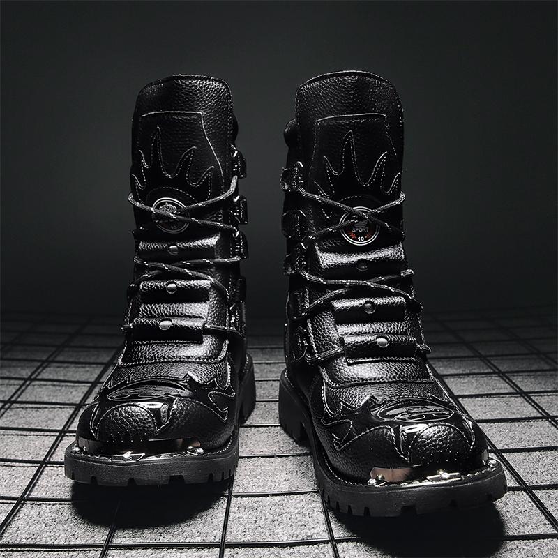 Ανδρικές μπότες μηχανοκίνητων οχημάτων μεγάλου μεγέθους Μπότες μοτοσικλέτας ψηλά