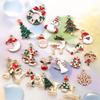 10pcs Christmas Charms Snowman Elk Metal Pendants for Earrings Necklace