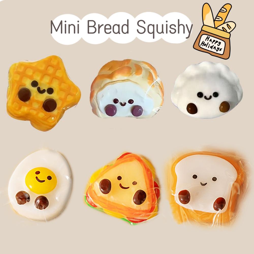 Mini Mochi Squishy Toys Bread Dumping Food Stress Relief Squishy Squeeze Toy Sensory Pinch Fun Party Favor Gift Keychain Pendant