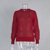 Women's Mohair Round Neck Pullover Sweater  Spring Summer Semi-sheer Comfortable Knit Base Top