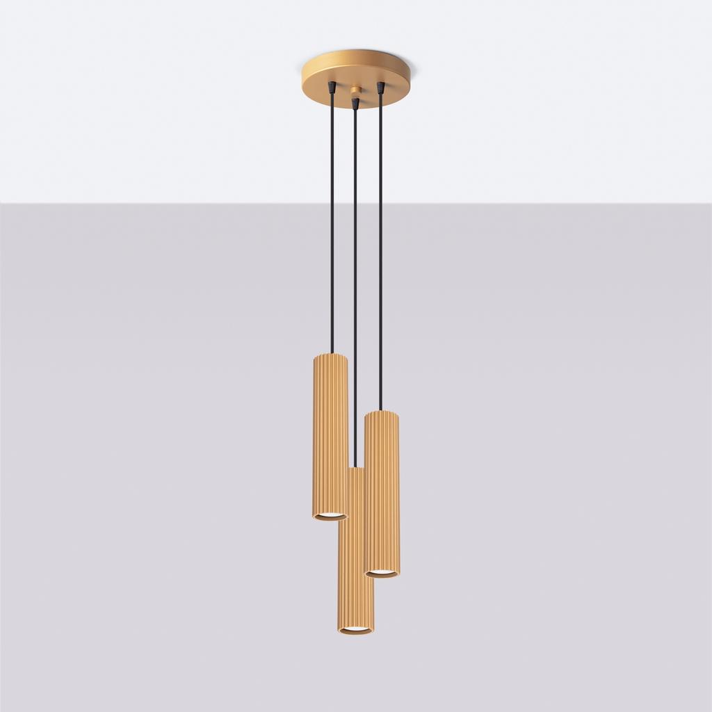 Lampa Wisząca Amber 3 Gu10 Złoty Alu Lumilo 15.675.57