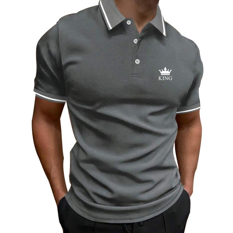 Men Summer Casual Slim Fit Short Sleeve Sport Polo Shirt Men Pure Color Business Lapel Polo Shirt Men Golf Polo Shirt Tops