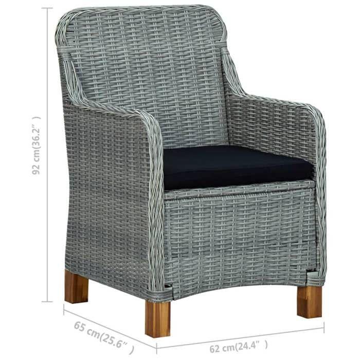 VidaXL Mobilier à Dîner 7 pcs avec Coussins Salon de Jardin Ensemble de Salle à Manger d'Extérieur Table et Chaises de Patio 3060171