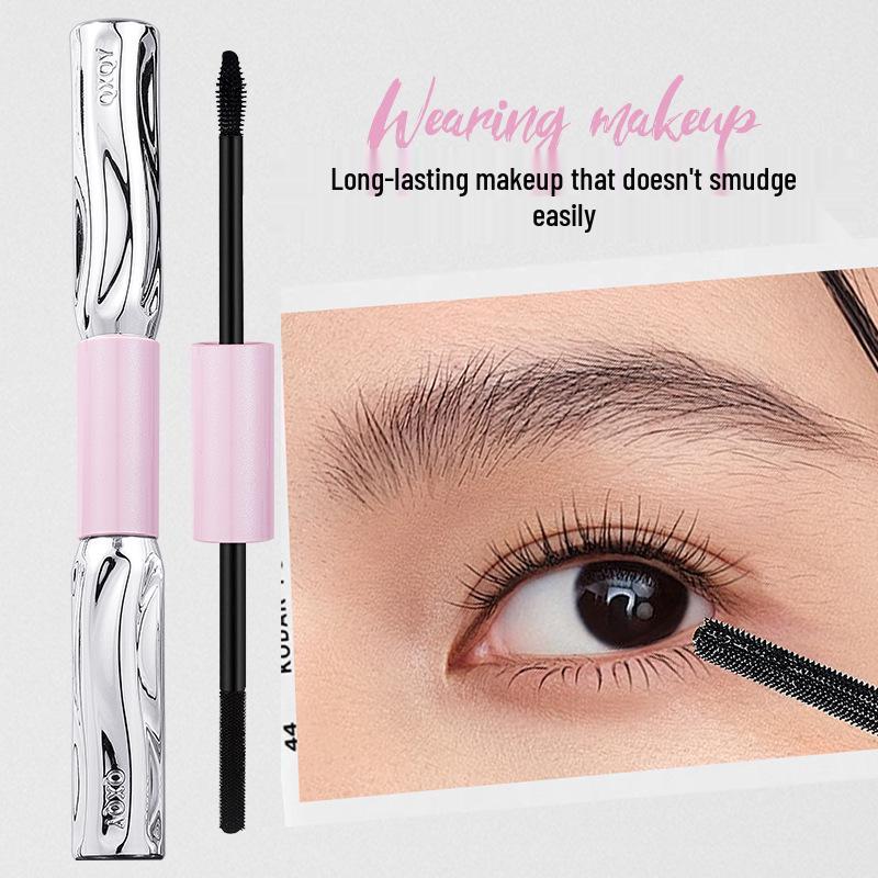 

QXQY Двусторонняя тушь: Удлиняющая, Подкручивающая, Водостойкая и Не размазывающаяся с 3D-моделирующей основой