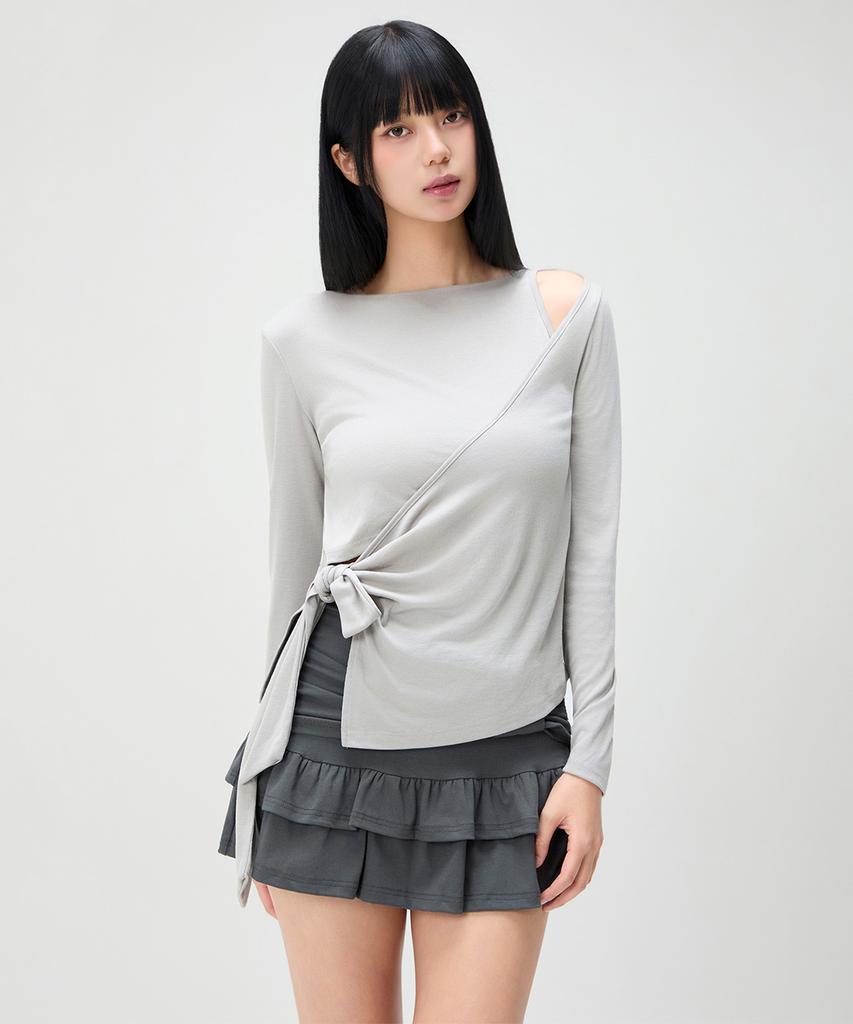 MIXXO Slit Wrap Long Sleeve T-Shirt Re Lwg32Ss_Miwlwg52Qs