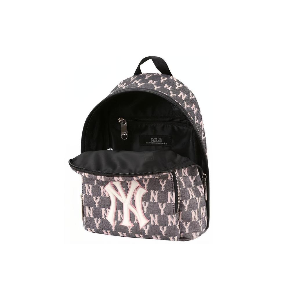 MLB Monogram Series NY Yankees Retro Floral Print Polyester Backpack Unisex backpack Dirty-Pink 32BG22011-50L
