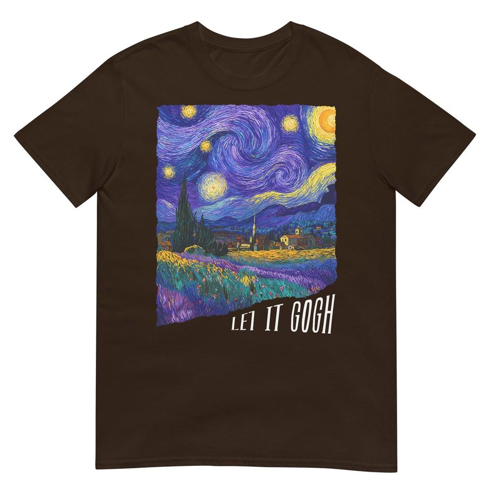 Let It Gogh Funny Vincent Van Gogh Starry Night Design Tshirt