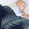 Palm Leaves Pattern - Navy Blue Mint Cali Vibes #1 #tropical #decor #art Throw Blanket Thermals For Travel for Babies Blankets