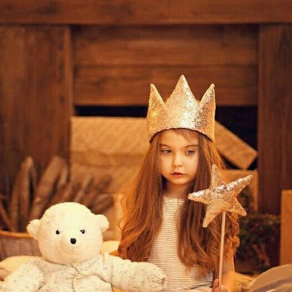 Glitzernde Krone Kopfschmuck & Sternstab Set für Babyparty & Geburtstagsfeier Säuglingsmädchen Feenstab für Bühnenauftritte