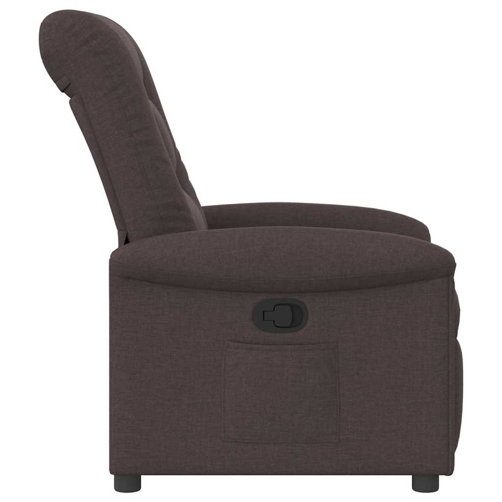Recliner Chair Dark Brown Fabric