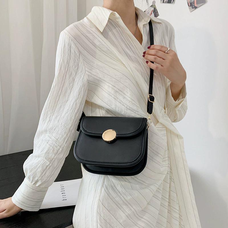 Trendy Crossbody Messenger Bags For Women Fashion Small Underarm Shoulder Bag Purse All-match Female Solid Color Hasp Flap Bag