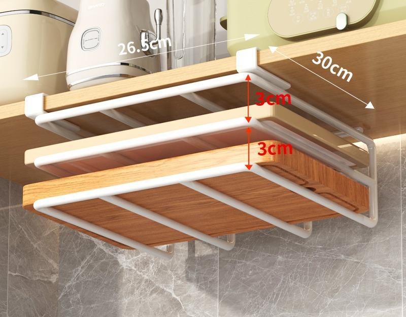 Kjøkken Ikke-punching Multifunksjonelt grytelokk Skjærebrett Plassering Oppbevaringsstativ Skap Hengende skap Nedre henger