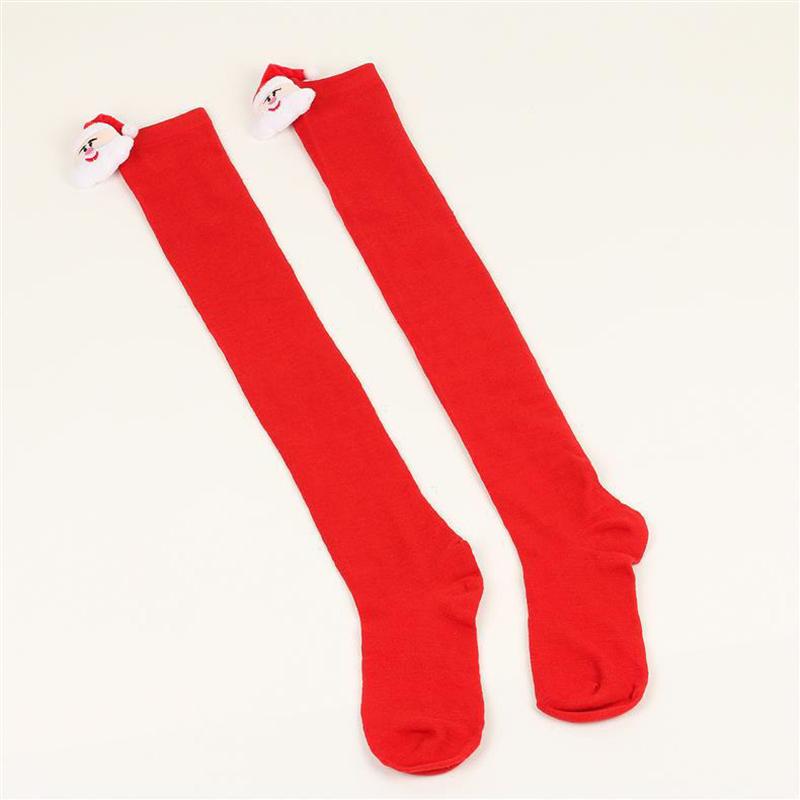 Santa Claus Striped Socks Doll High Socks Over The Knee Socks Women'S Christmas Doll Stockings Party Long Socks