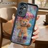 Phone Case: 2D Flat Samsung Galaxy A34 A35 M05 M06 S20 S22 S21 FE Plus 5G Protective Case, Holding a Rainbow Umbrella, Perfect Christmas and Halloween