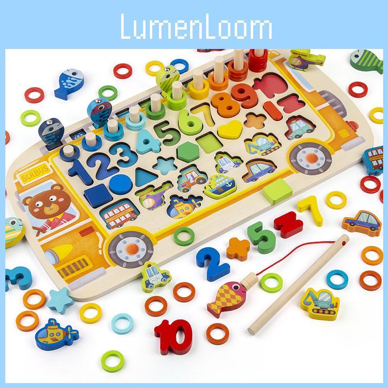 Math Wooden Puzzle For Kids With Bus Themed Design For Cognitive Skills And Play