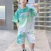 Boys' Summer Suits, Loose Sportswear, Big Children's Tide Brand Fried Street Children's Printed Two-piece Short-sleeved Suit