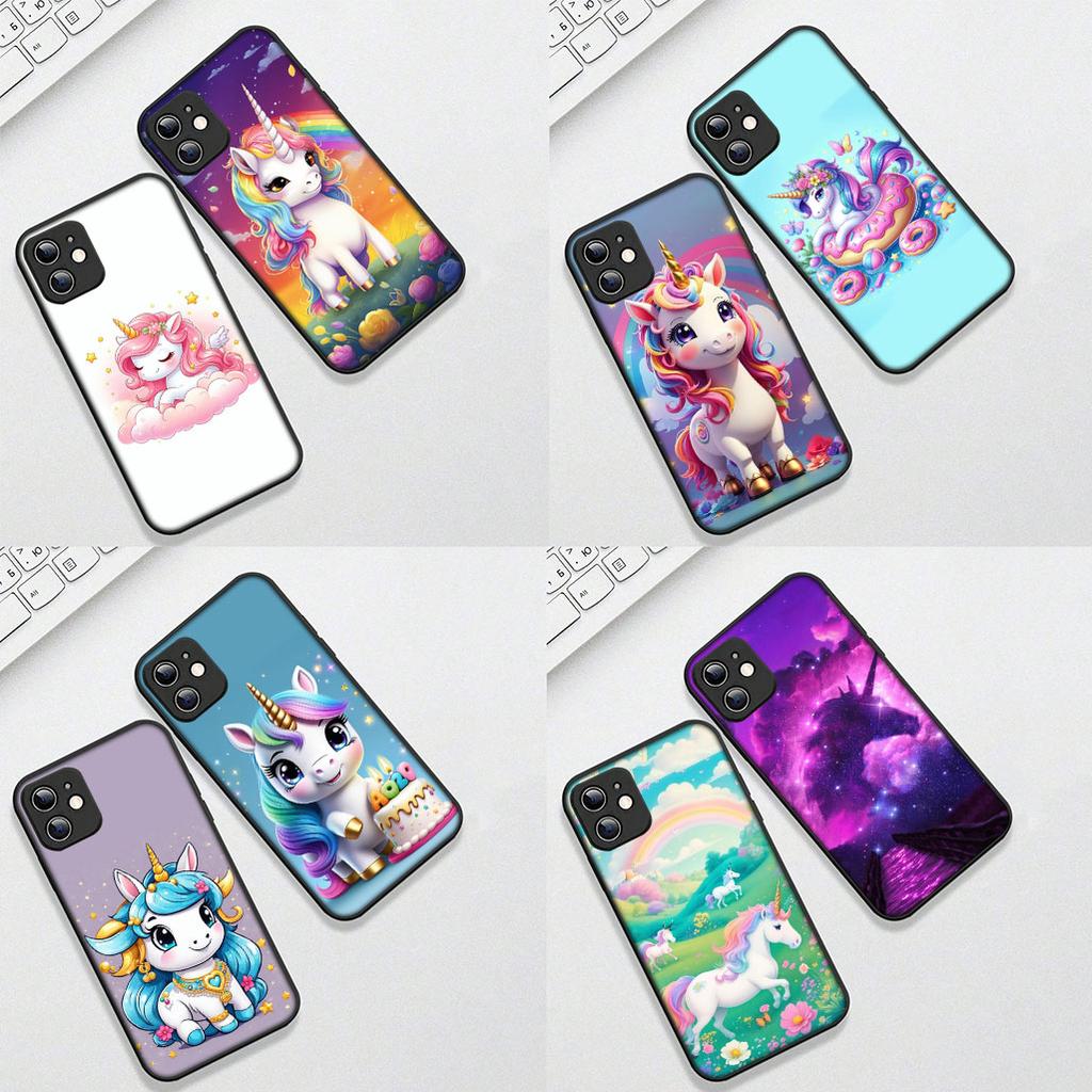Casing for Apple iPhone 12 13 Pro Max Mini ProMax X XR Air 13Pro XS Phone Cover Protective Case Unicorn Wallpaper Lovely