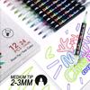 Pack of 12Pcs Assorted Colors Colorful Outline Pens Glitter Pens Set Kids Double Line Outline Pens for Arts and Crafts
