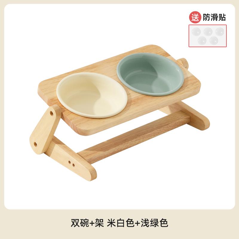 Elevated Cat Ceramic Bowls Tilted Raised Pet Bowl Adjustable Height Dog Food Bowls Feeding Bowl Dog Dish Feeder for Cats Pets