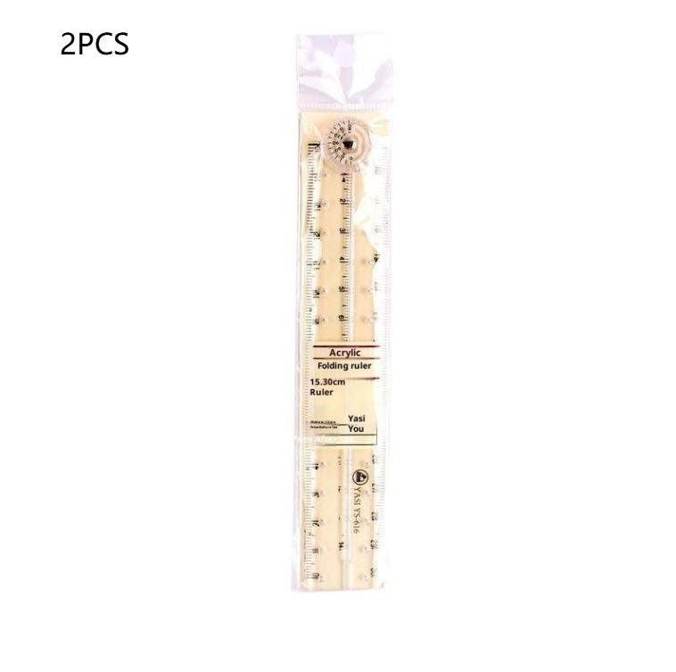 1/2/3PCS 30CM Acrylic Transparent Folding Ruler Simple Drawing Ruler Measuring Rulers For Students Office School Stationery