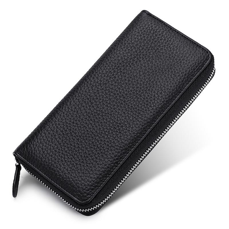 Multifunctional leather wallet large capacity men's and women's clutch bag first layer cowhide mobile phone bag clutch bag retro change bag