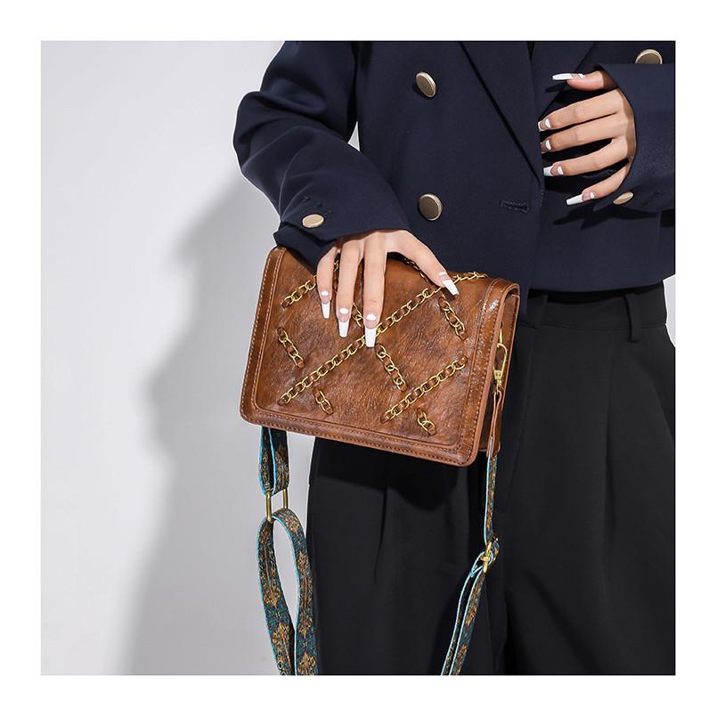 IELGY Simple Fashionable All-Match Bag Korean Version Popular Diamond Chain Shoulder Messenger Bag