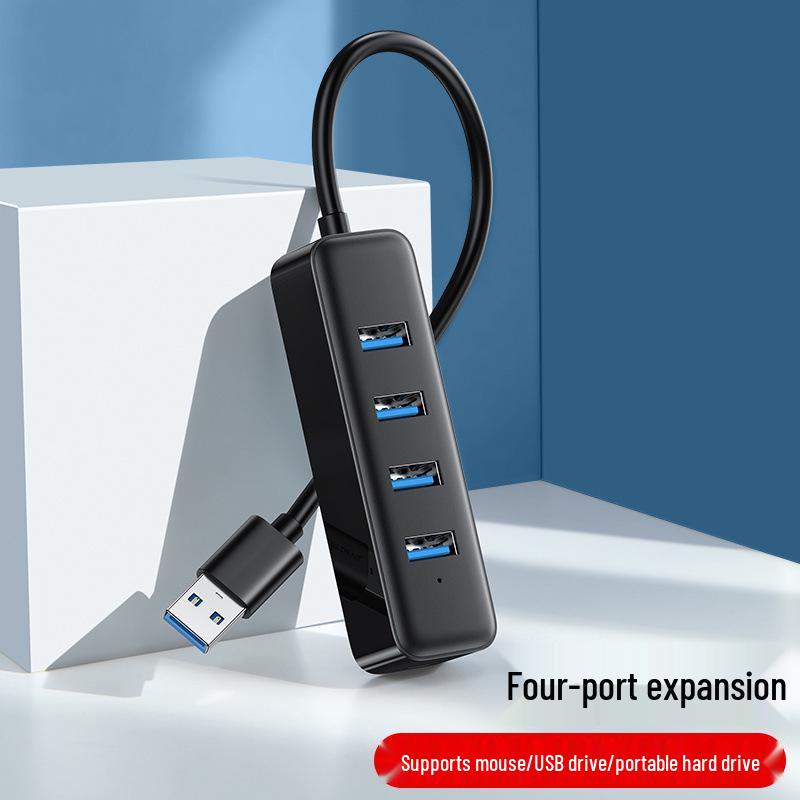 USB 4-Port Hub Extender with Long Cable for Laptop/Desktop