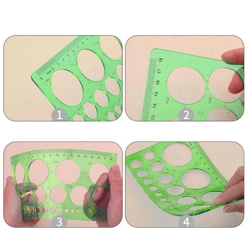 Circles Templates Measuring Circles Ruler Circles Stencil Geometry Ruler Office School Supplies for Building Drawing