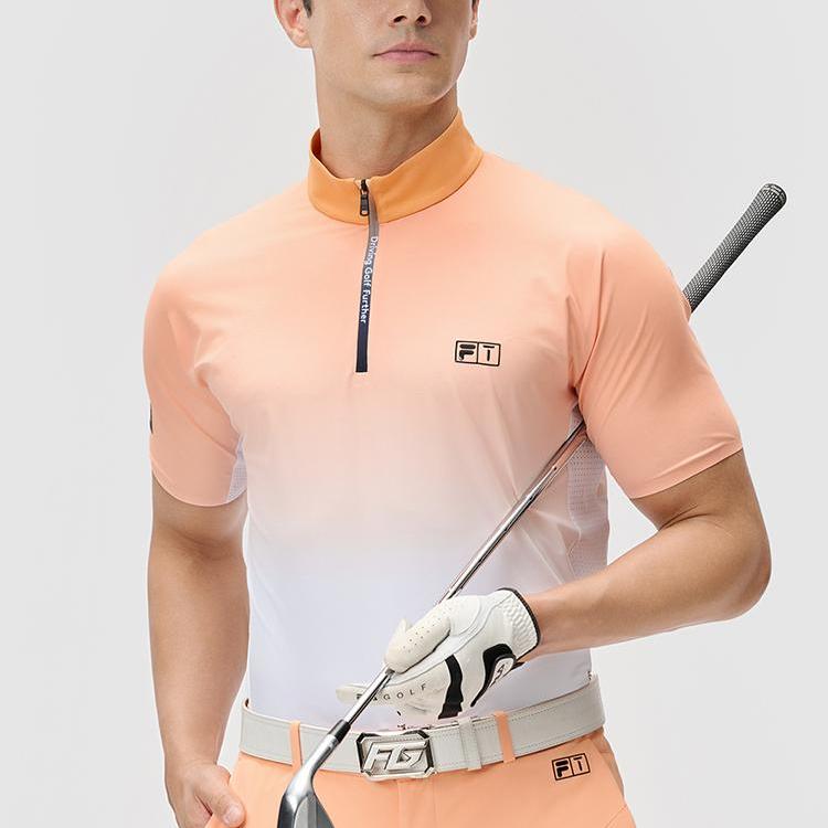 FILA Golf Series Comfortable Casual Breathable Short Sleeve Polo Shirt Men tops Dark-Star-Yellow A11M435125F-YE