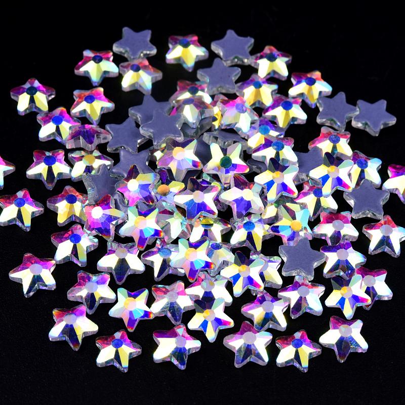 Blinginbox Hight Quality Rhinestone Bulk Special Shapes Crystal AB Hot Fix Rhinestones Iron on Rhinestones for Fabric Decoration