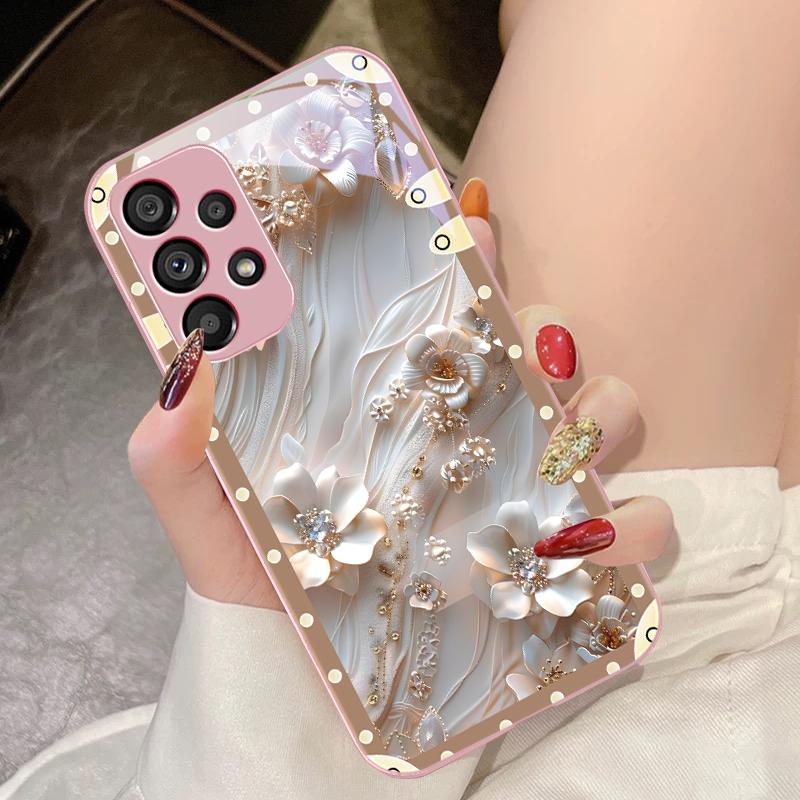 Pudełko Różowe Kwiaty Etui na Telefon ze Szkła Hartowanego dla Samsunga Galaxy S10 4G S20 11E 30 S21 22 S24 Fe Pro S23 S25 Ultra 5G S9