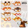 Funny Thanksgiving Party Decorative Glasses For Photos Autumn Maple Leaf Thanksgiving Paper Glasses Characters)