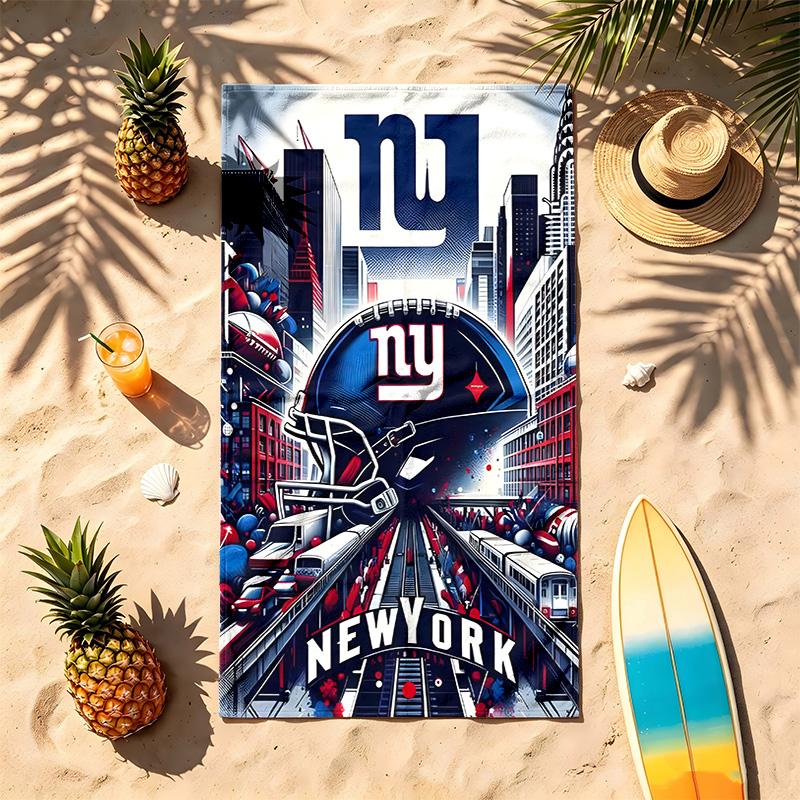 New York Giants (14) Theme Beach Towel Sand Resistant Soft And Comfortable Suitable For The Pool Camping Yoga And Diving A Travel