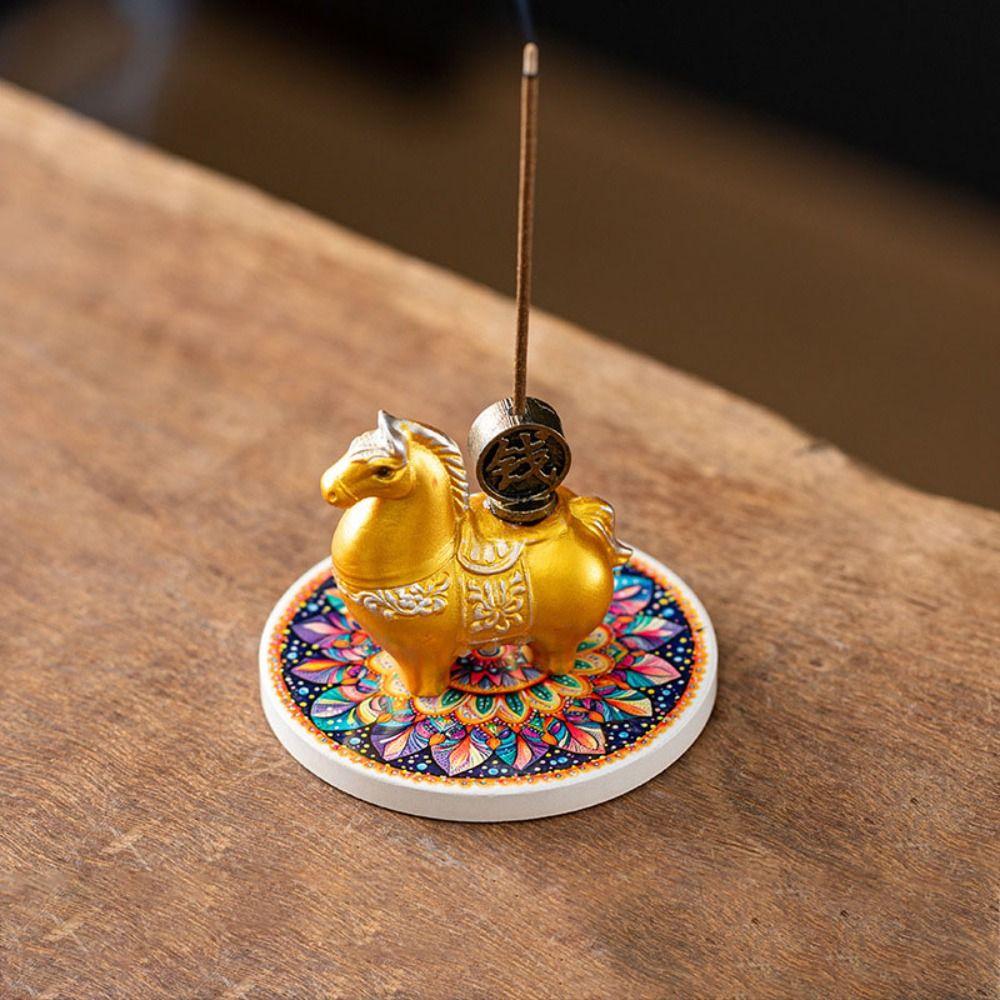 Pony Shape Incense Stick Holder Funny Cense Holder Cartoon Zodiac Pony Incense Burner  Ornament