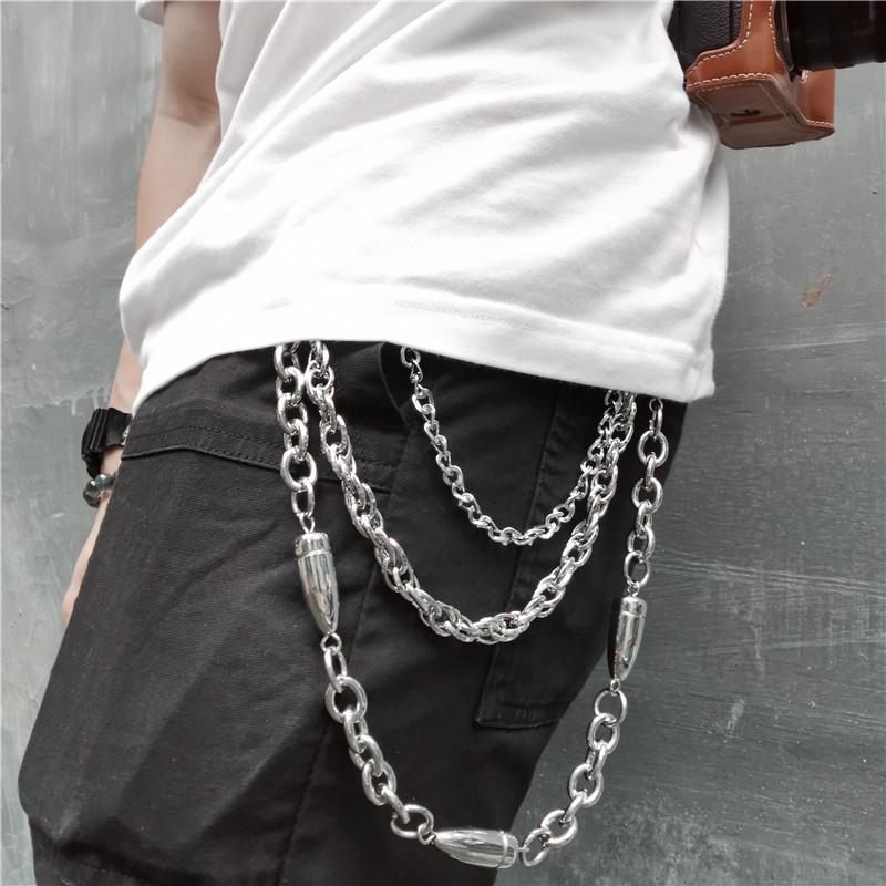 2019 New Punk Metal Hip Hop Bullet Chain Pants for Stage Performance