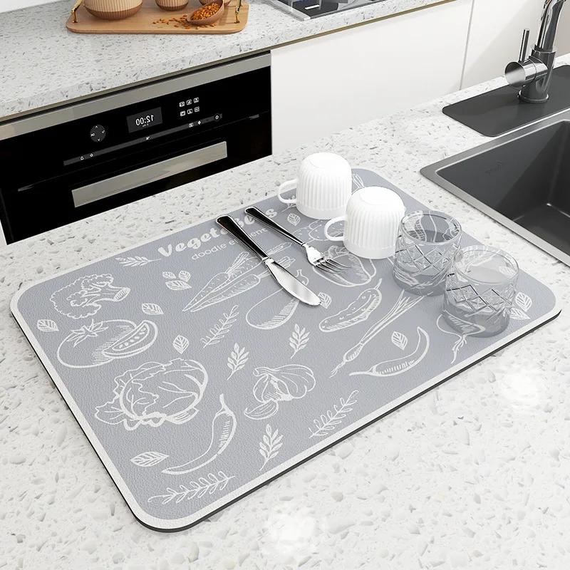 Velká kuchyňská super absorpční podložka podložka na odkapávání kávy podložka na sušení rychleschnoucí podložka do koupelny odkapávací podložka do kuchyňské baterie prostírání