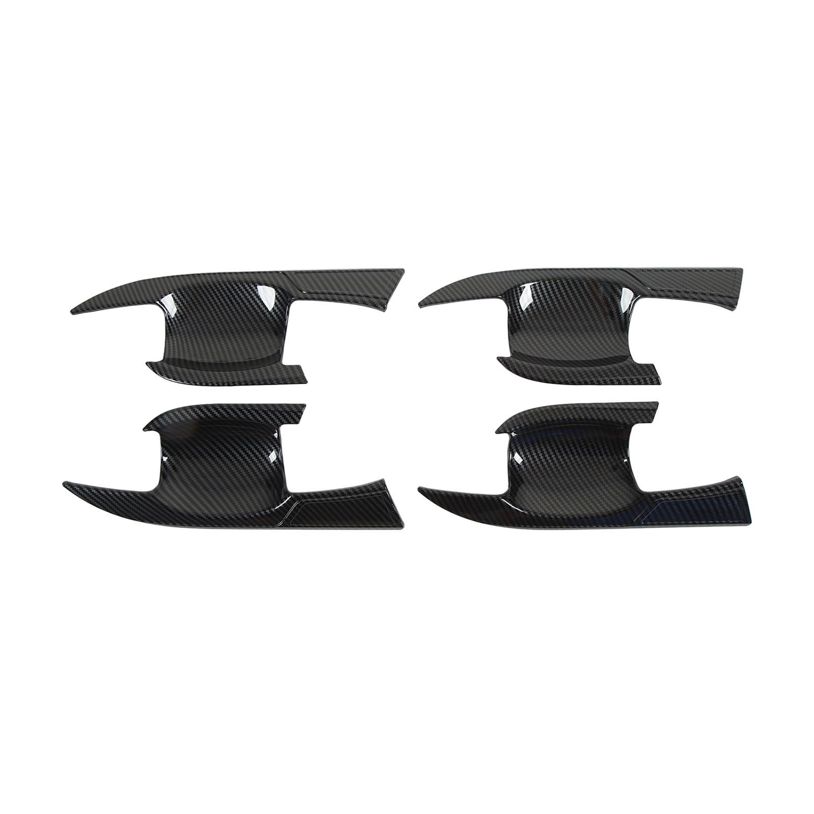 

4PCS Car Door Bowl Sticker Carbon Fiber Pattern Door Handle Protector Replacement For Mitsubishi