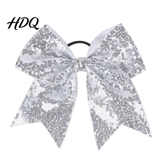 Haargummis für Gymnastik Pailletten Schleifen Elastisches Band Groß Cheerleading Festival Dekorationen Band Pferdeschwanzhalter Glitzer Scrunchies Damen Mädchen Teenager