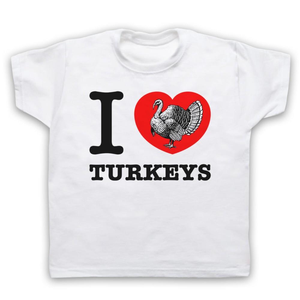 

I Love Turkeys Animal Rights Lover Thanksgiving Kids Childs T-Shirt XL