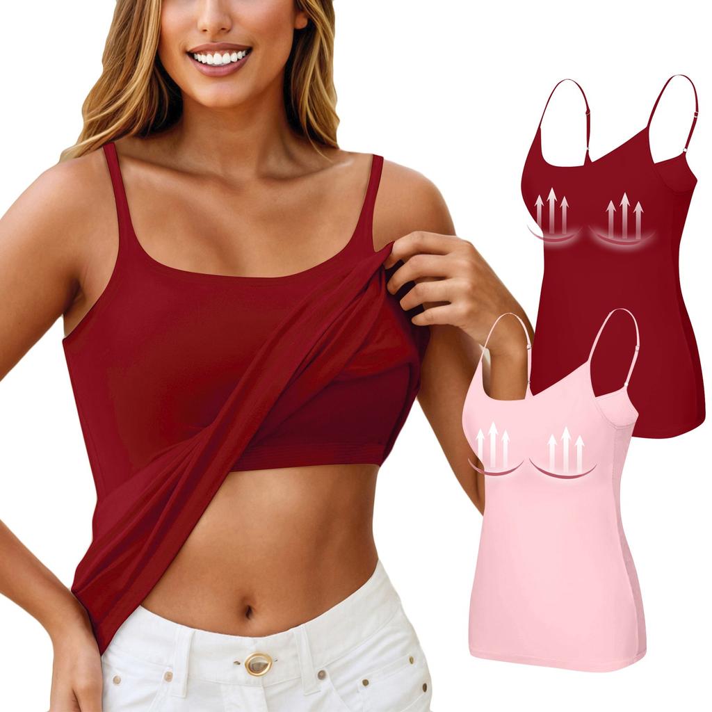 2PC Women's Camisole With Bottom And Chest Pad, Sexy Oversized Underwear With Chest Pad