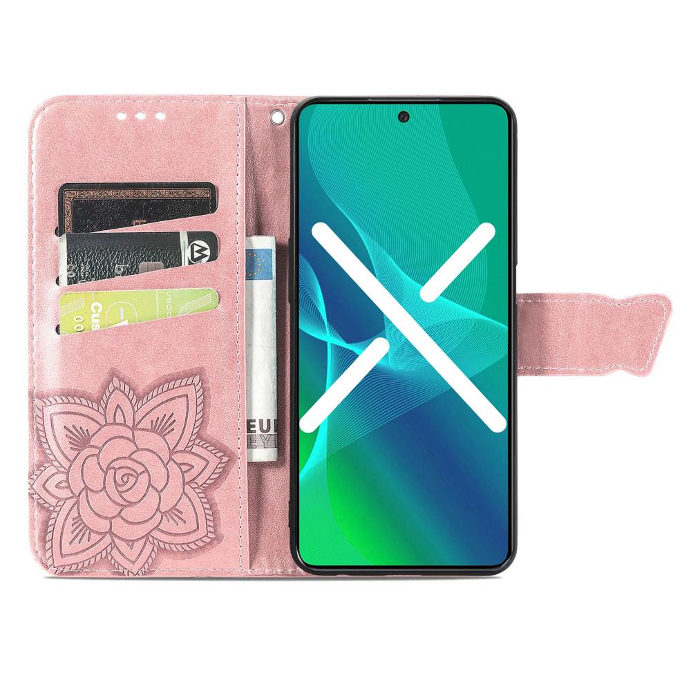 Flip case for Samsung Galaxy A54 5G, Butterfly, rose gold